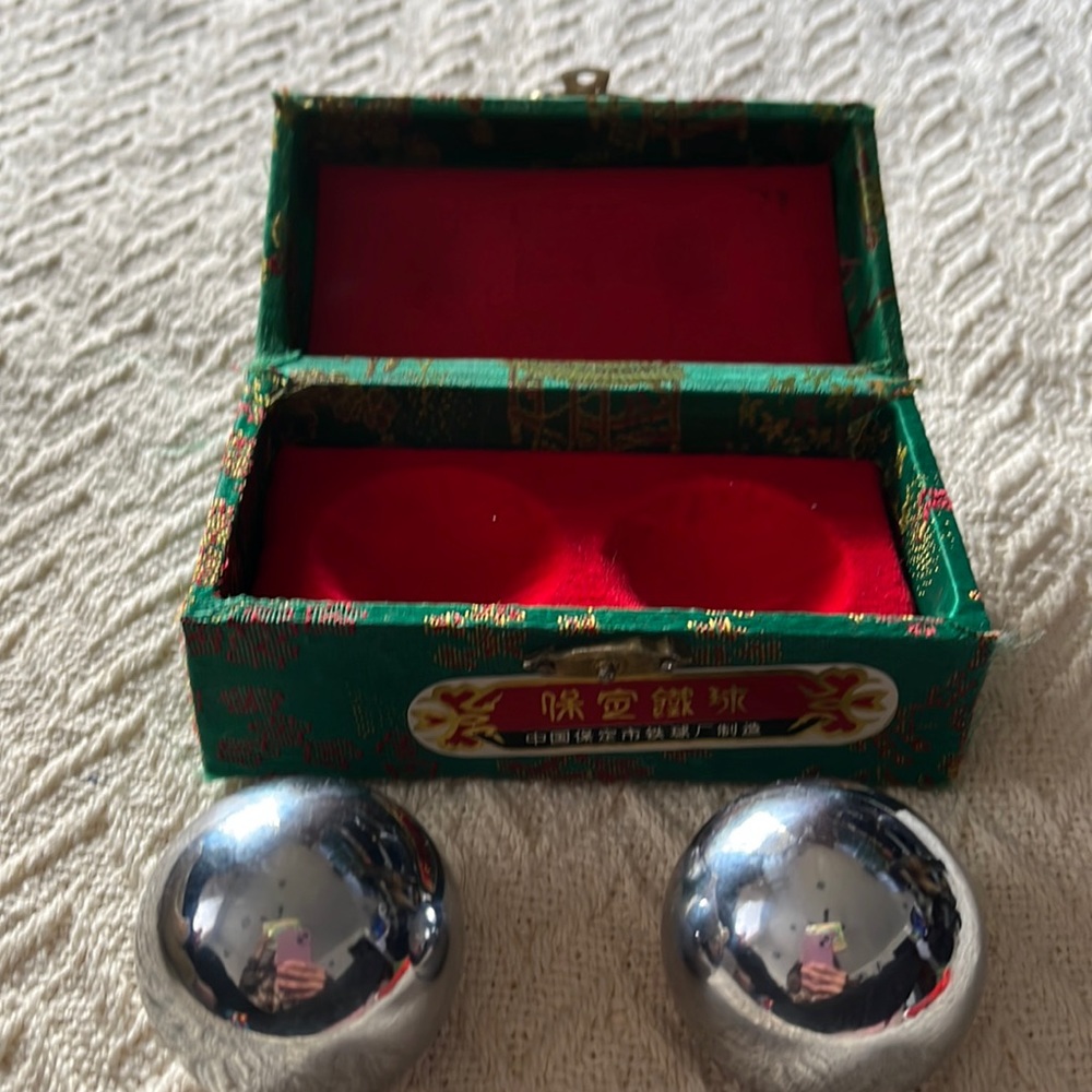 Vintage Japanese Harmony Balls Chinese Baoding health with soothing chime